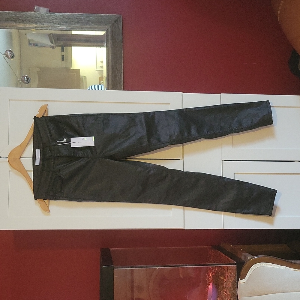 Coated denim jet black